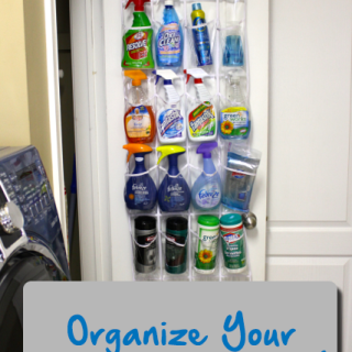 TheInspiredHome.org // How to organize your cleaning supplies by using a plastic shoe organizer!