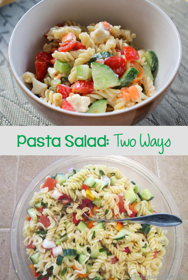 TheInspiredHome.org // Pasta Salad: Two Ways. Gluten-Free Pasta Salad & Simple Pasta Salad with Goat Cheese