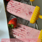 TheInspiredHome.org // Strawberry Vanilla Greek Yogurt Pops. An homemade popsicle treat for those hot summer days.